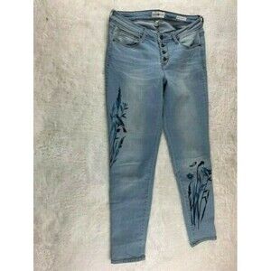 Black Daisy Juniors Jeans Size 5 27 Light Wash Jamie Relaxed Skinny Button Fly